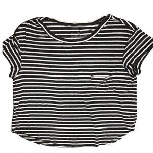 American Eagle Outfitters black white horizontal striped tshirt size XS - S